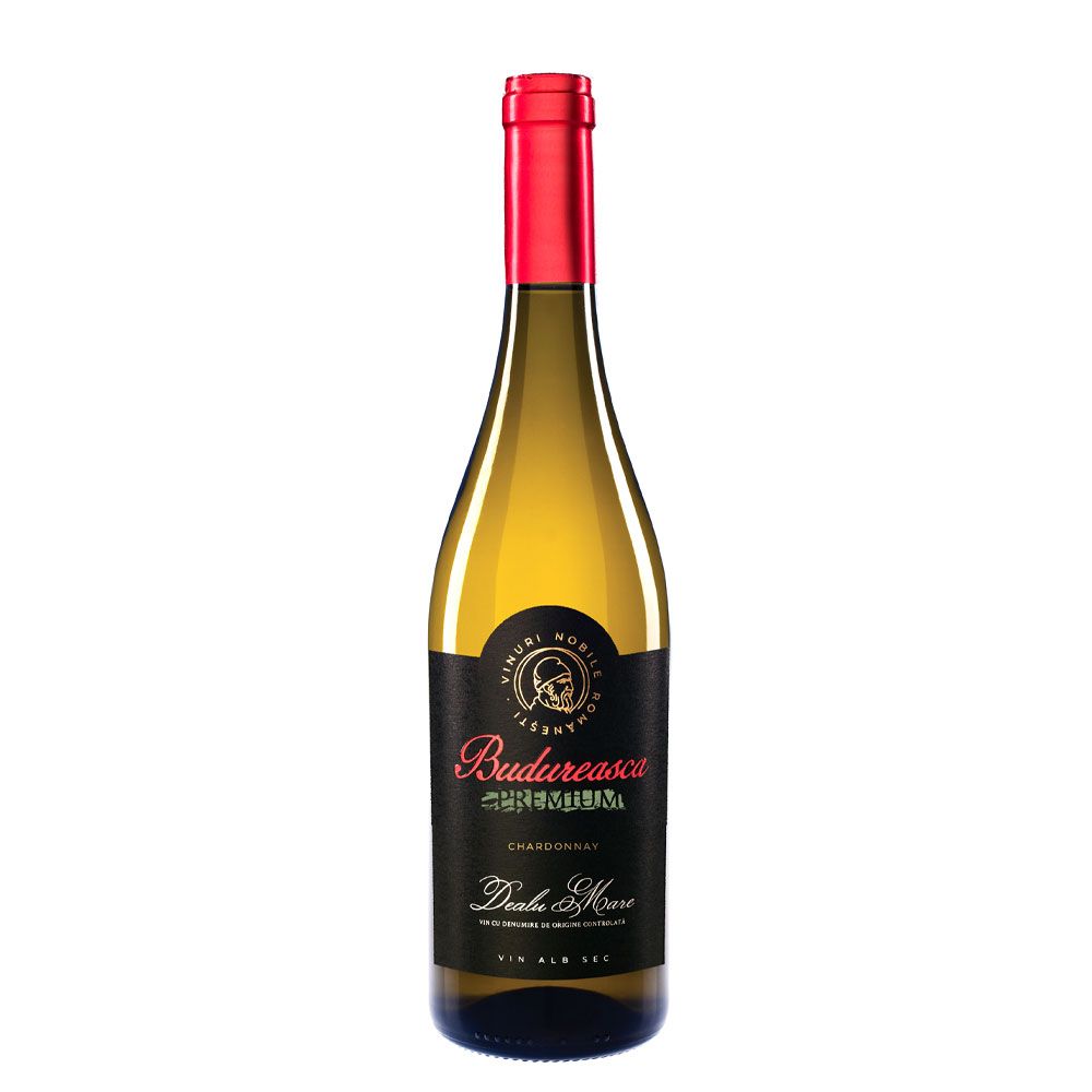 Vin Alb Sec Premium Chardonnay 0,75L, Recolta 2021 - Crama Budureasca